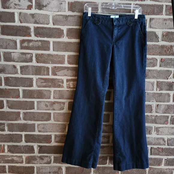 Banana Republic Trouser Style Jeans Women's Size 6 Dark Blue - Picture 2 of 8